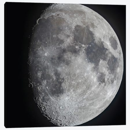 The 10 Day Old Gibbous Moon. Canvas Print #TRK3145} by Alan Dyer Art Print