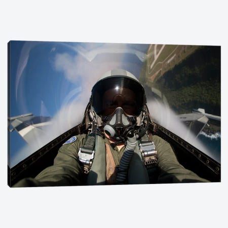 View From The Cockpit Of An F-16 Block 30 Pulling G's Canvas Print #TRK314} by HIGH-G Productions Canvas Wall Art