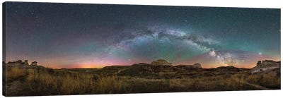 The Arch Of The Northern Spring Milky Way Across The Sky At Dinosaur Provincial Park, Alberta, Canada. Canvas Art Print - Alan Dyer