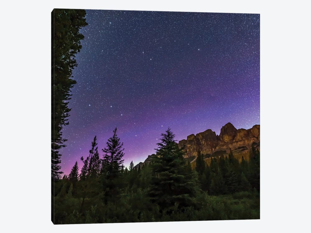The Big And Little Dippers, And Polaris, Over Castle Mountain In Banff National Park, Canada. by Alan Dyer 1-piece Canvas Art