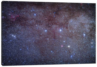 The Constellation Of Cassiopeia The Queen With Several Visible Star Clusters. Canvas Art Print - Alan Dyer