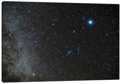 The Constellation Of Lyra The Harp Just Off The Milky Way. Canvas Art Print