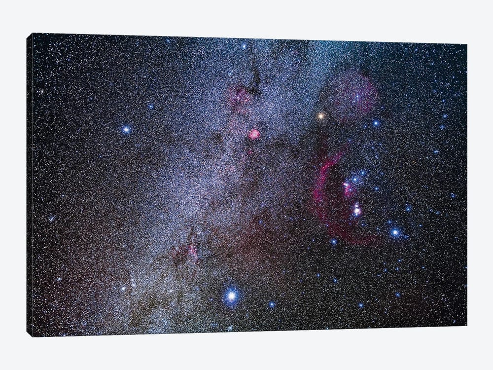 The Constellation Of Orion And Its Brightest Stars, Procyon And Sirius by Alan Dyer 1-piece Canvas Print