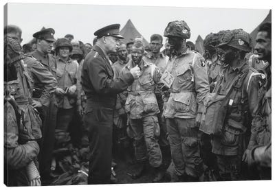 General Dwight D. Eisenhower Talking With Soldiers Of The 101st Airborne Division Canvas Art Print - Veterans Day