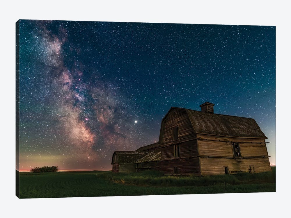 The Galactic Centre Area Of The Milky Way Behind An Old Barn In Southern Alberta, Canada. by Alan Dyer 1-piece Canvas Art Print