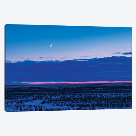 The Low Waxing Crescent Moon In The Evening Sky. Canvas Print #TRK3212} by Alan Dyer Canvas Wall Art