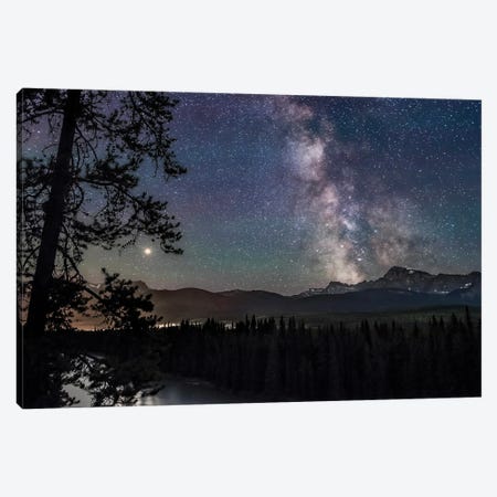 The Milky Way And Mars Over Storm Mountain In Banff National Park, Alberta, Canada. Canvas Print #TRK3213} by Alan Dyer Canvas Artwork