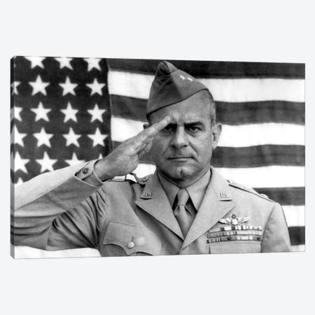 General James Jimmy Doolittle Saluting With The American Flag Canvas Print #TRK321} by Stocktrek Images Canvas Art