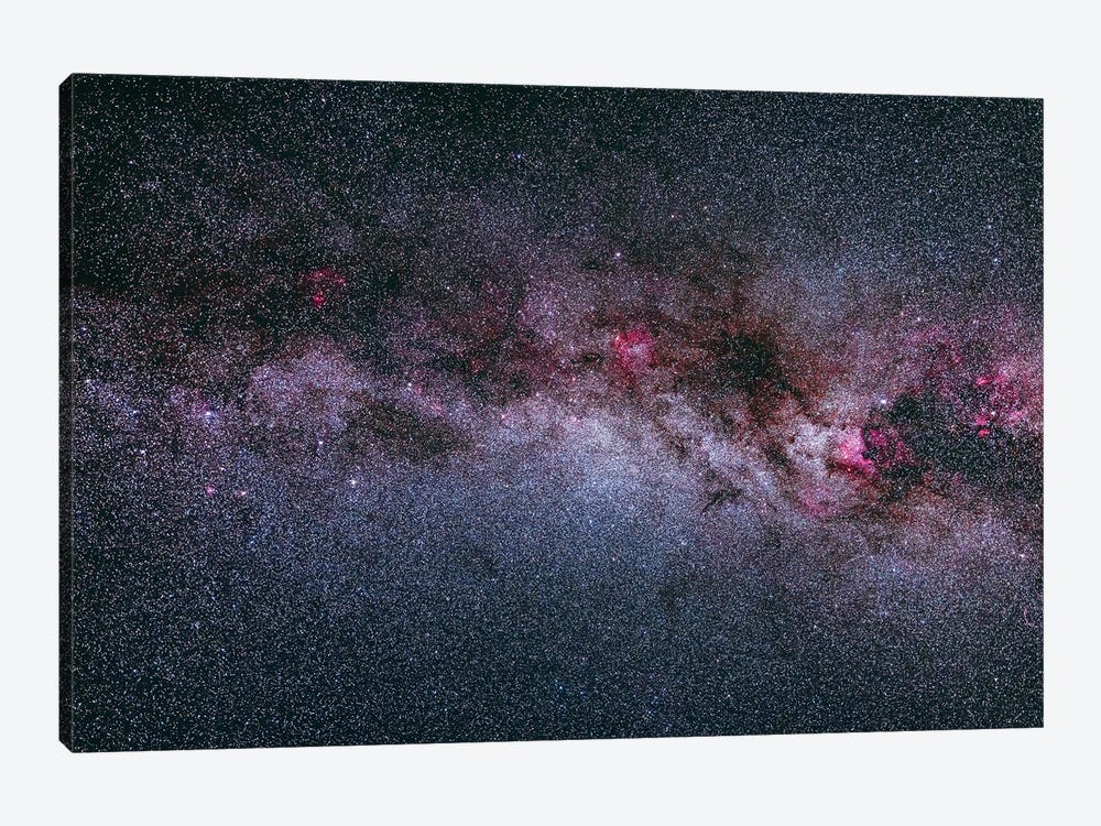 The Northern Autumn Milky Way From Cassiopeia At Left To Northern Cygnus At Right. by Alan Dyer 1-piece Canvas Wall Art