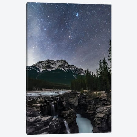 The Pleiades Star Cluster And Other Stars Of Taurus Above Jasper National Park, Alberta, Canada. Canvas Print #TRK3235} by Alan Dyer Canvas Print