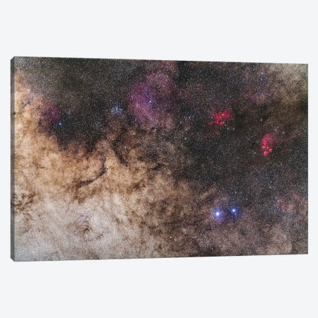 The Rich Region In The Tail Of Scorpius With Star Clusters, Nebulae And Milky Way Star Clouds. Canvas Print #TRK3239} by Alan Dyer Canvas Artwork