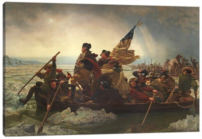 Painting Of George Washington Crossing The Delaware Canvas Art Print - Boat Art