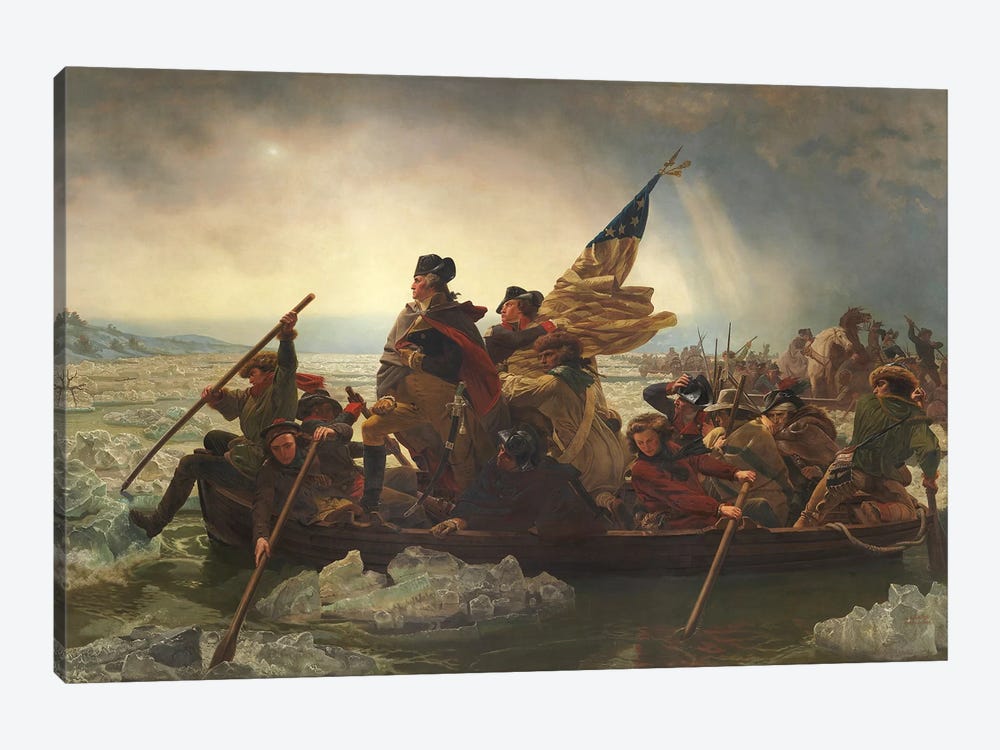 Painting Of George Washington Crossing The Delaware 1-piece Canvas Wall Art