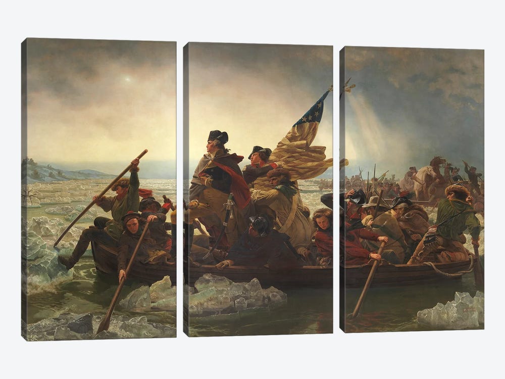 Painting Of George Washington Crossing The Delaware by Stocktrek Images 3-piece Canvas Art
