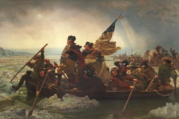 Boats: Painting Of George Washington Crossing The Delaware by Stocktrek Images