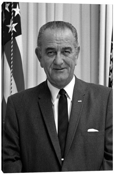 Photo Of President Lyndon B. Johnson I Canvas Art Print - Lyndon B. Johnson