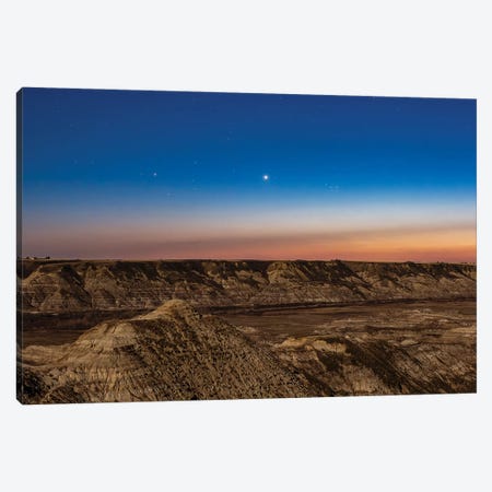 Venus, Pleiades And Hyades In The Evening Twilight Above Red Deer River Valley, Alberta, Canada Canvas Print #TRK3298} by Alan Dyer Canvas Wall Art