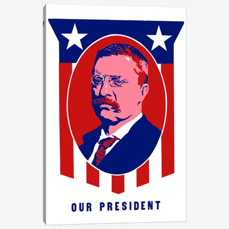 Poster Of President Theodore Roosevelt Canvas Print #TRK32} by Stocktrek Images Canvas Print