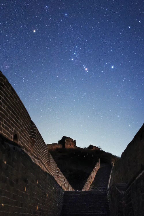 Orion Rises Above The Great Wall In Jinshanling Region, Hebei, China