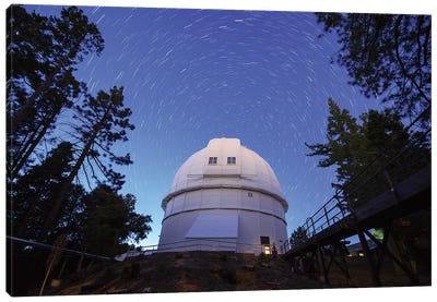 Star Trails Above Hooker Telescope At Mount Wilson Observatory, California, USA Canvas Art Print - Jeff Dai