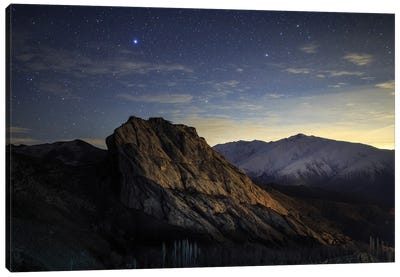 Stars Appear Above Alamut Castle In The Alborz Mountains Of Iran Canvas Art Print - Jeff Dai