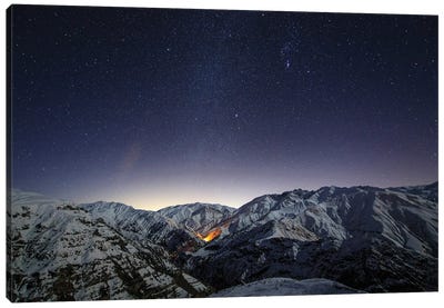 The Winter Milky Way Shines Above The Snow-Covered Alborz Mountain Range In Iran II Canvas Art Print - Jeff Dai