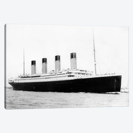 Photo Of RMS Titanic Departing Southampton Canvas Print #TRK336} by Stocktrek Images Canvas Wall Art