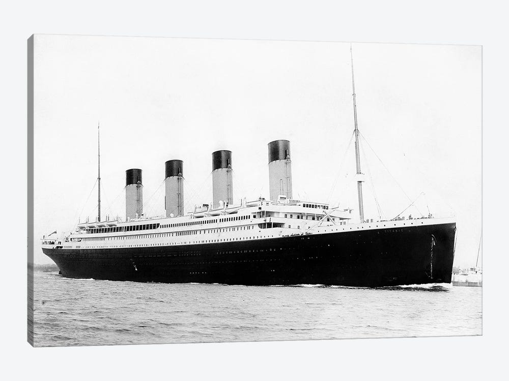 Photo Of RMS Titanic Departing Southampton by Stocktrek Images 1-piece Canvas Artwork