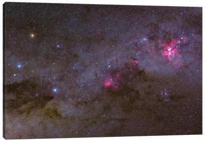 Widefield View Of The Crux Constellation And Nebulae In The Southern Milky Way Canvas Art Print