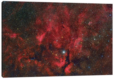 A Wide-Field View From The Propeller Nebula To The Crescent Nebula Canvas Art Print