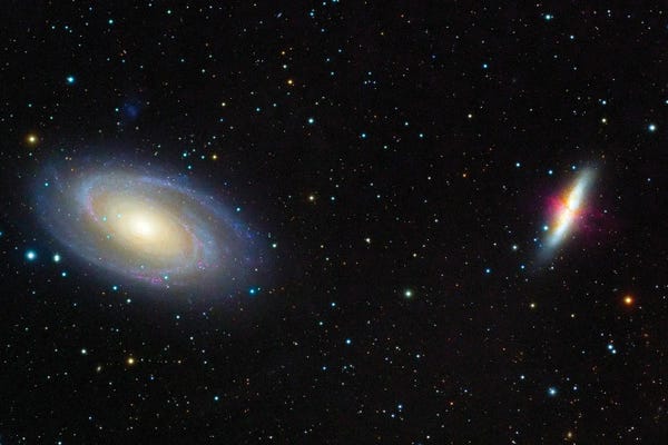 Astronomy & Space Collection: Messier 81, Bode's Galaxy (Left) And Messier 82, The Cigar Galaxy (Right) by Roberto Colombari