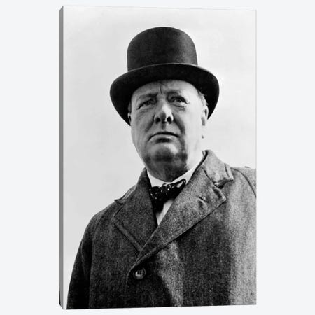 Portrait Of Sir Winston Churchill Canvas Print #TRK344} by Stocktrek Images Canvas Print