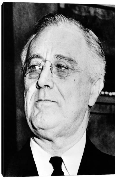 Vintage American History Photo Of President Franklin Delano Roosevelt Canvas Art Print - Franklin Delano Roosevelt