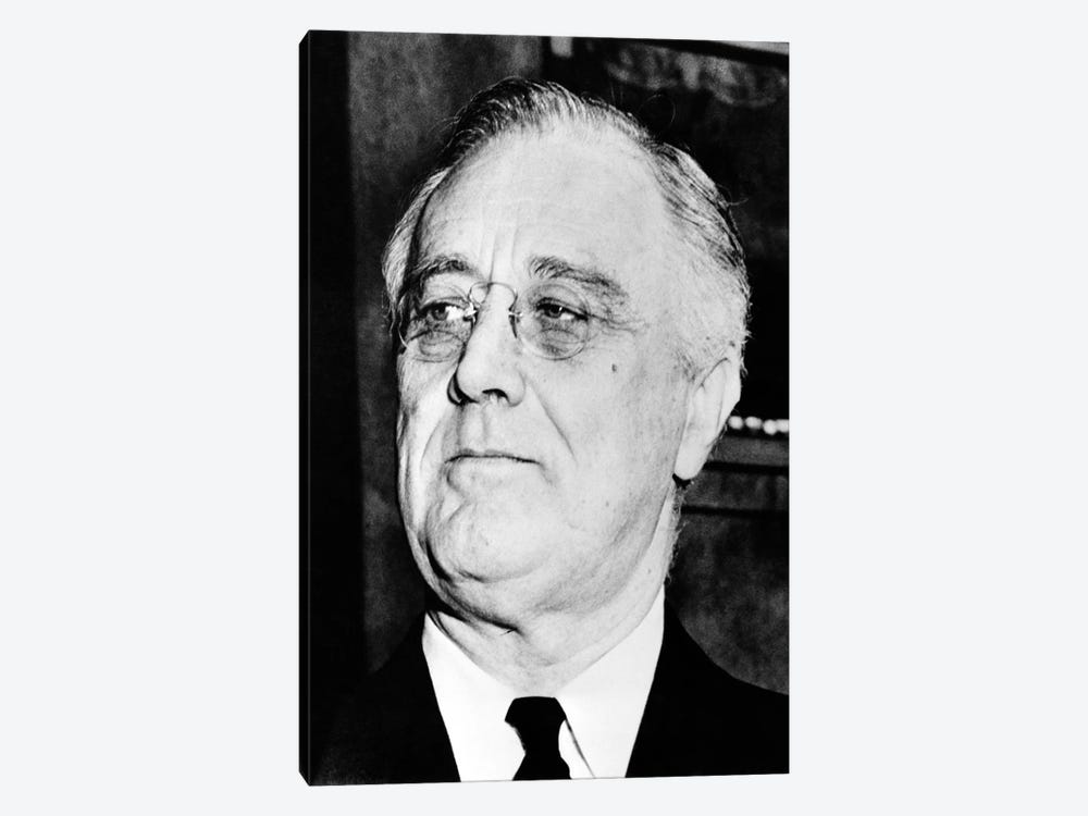 Vintage American History Photo Of President Franklin Delano Roosevelt by Stocktrek Images 1-piece Canvas Wall Art