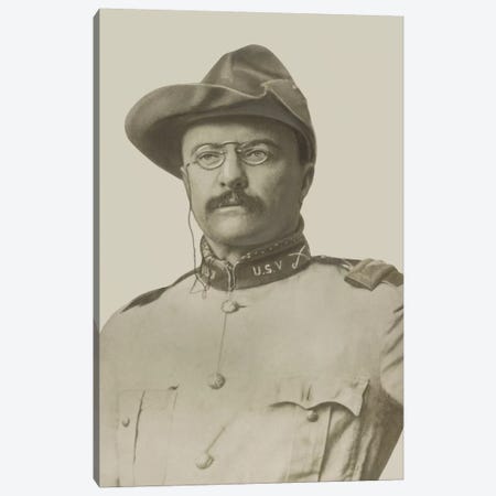 Vintage American History Print Of Colonel Theodore Roosevelt Canvas Print #TRK350} by Stocktrek Images Art Print