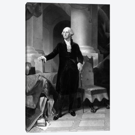 Vintage American History Print Of President George Washington Canvas Print #TRK351} by Stocktrek Images Canvas Print