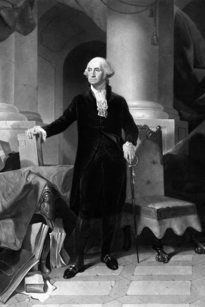 Columns: Vintage American History Print Of President George Washington by Stocktrek Images