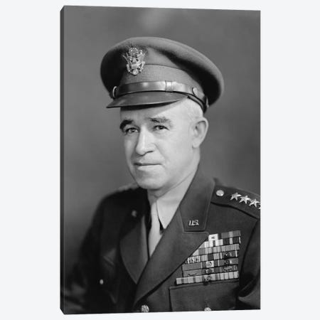 Vintage WWII Photo Of Four Star General Omar Bradley Canvas Print #TRK358} by Stocktrek Images Canvas Art Print