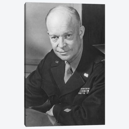 Vintage WWII Photo Of General Dwight D. Eisenhower Canvas Print #TRK359} by Stocktrek Images Art Print