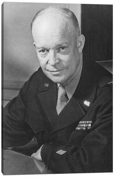 Vintage WWII Photo Of General Dwight D. Eisenhower Canvas Art Print