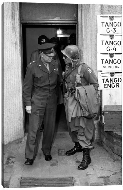 Vintage WWII Photo Of General Eisenhower And Ridgway Canvas Art Print - Stocktrek Images - Military Collection