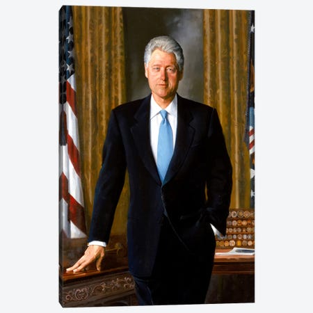 White House Painting Of President Bill Clinton Canvas Print #TRK363} by Stocktrek Images Canvas Artwork