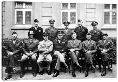 WWII Photo Of The Senior American Military Commanders Of The European Theater Canvas Art Print