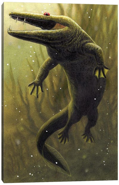 Mastodonsaurus, An Extinct Genus Of Temnospondyli Amphibian From The Middle Triassic Canvas Art Print