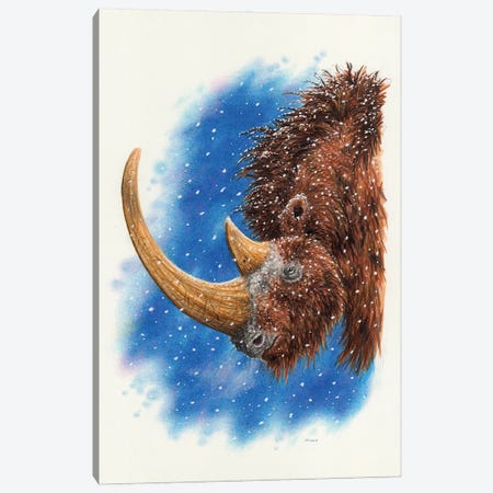 A Woolly Rhinoceros Canvas Print #TRK3845} by Esther van Hulsen Canvas Artwork