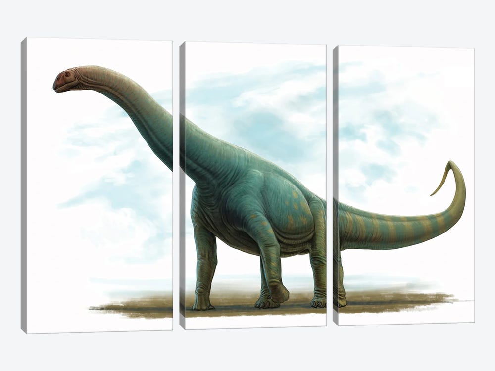 Spinophorosaurus Nigerensis, Side View by Heraldo Mussolini 3-piece Canvas Wall Art