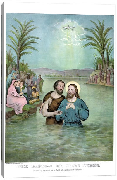 The Baptism Of Jesus Christ Canvas Art Print - Jesus Christ