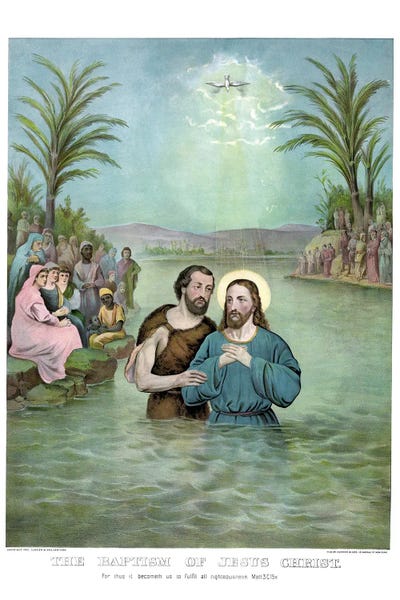 Jesus Christ: The Baptism Of Jesus Christ by Stocktrek Images