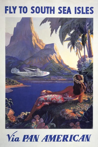 By Air: Vintage Pan Am Advertisement, Circa 1938 by Stocktrek Images
