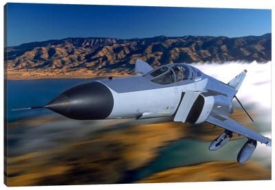F4 Phantom Flying Over Ukiah, California Canvas Art Print